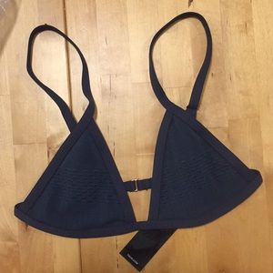 TAVIK JETT textured blue triangle swim top